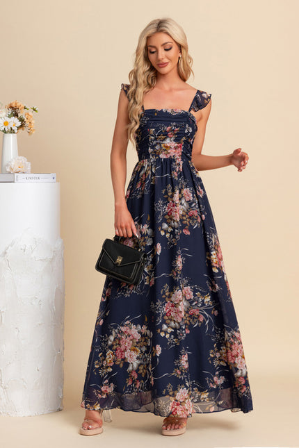 Robe Trapèze Nuit Florale Évasée - gallery 4