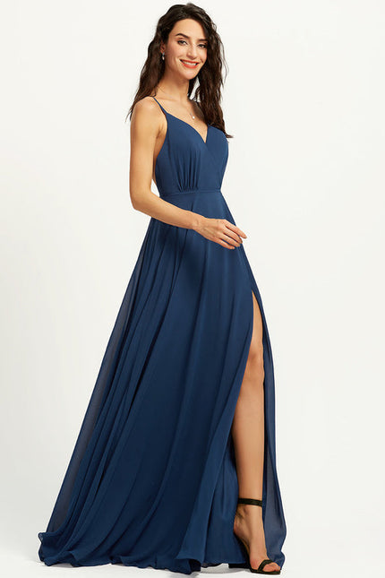 Robe Trapèze Velours Céleste - gallery 3