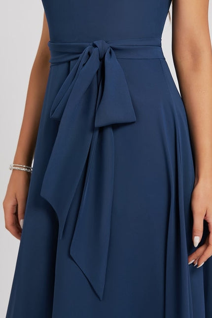 Robe Trapèze Bleue Marine Cocktail - gallery 4