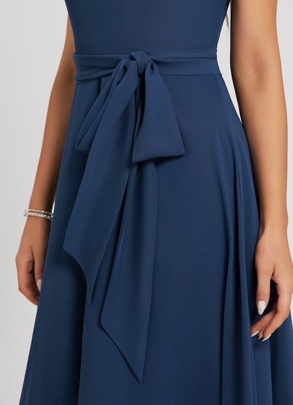 Robe Trapèze Bleue Marine Cocktail - gallery 4