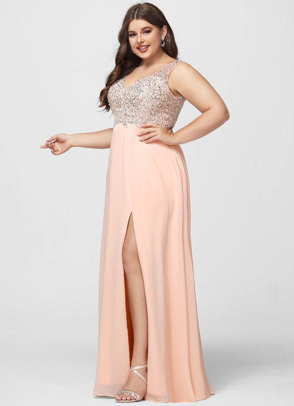 Robe Trapèze Éclat Pêche Satiné - gallery 7