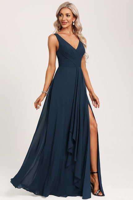 Robe Trapèze Mousseline Fendue - gallery 2
