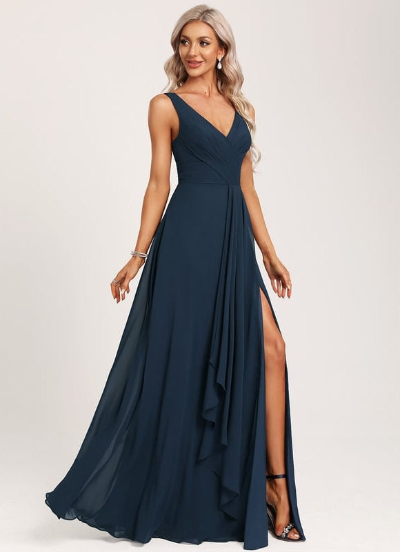 Robe Trapèze Mousseline Fendue - gallery 2