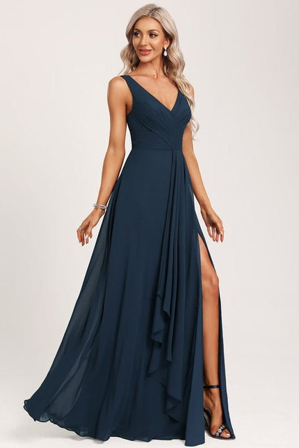 Robe Trapèze Mousseline Fendue - gallery 2
