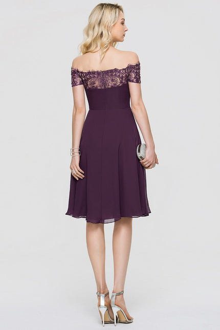 Robe Trapèze Violet Élégance Chic - gallery 4