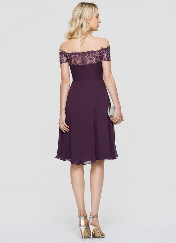 Robe Trapèze Violet Élégance Chic - gallery 4