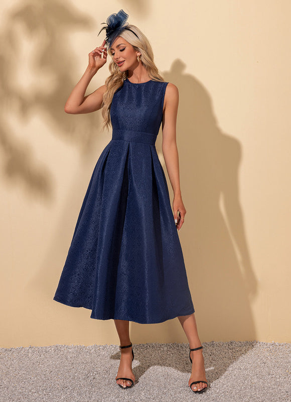 Robe Trapèze Midi Texturée - gallery 1