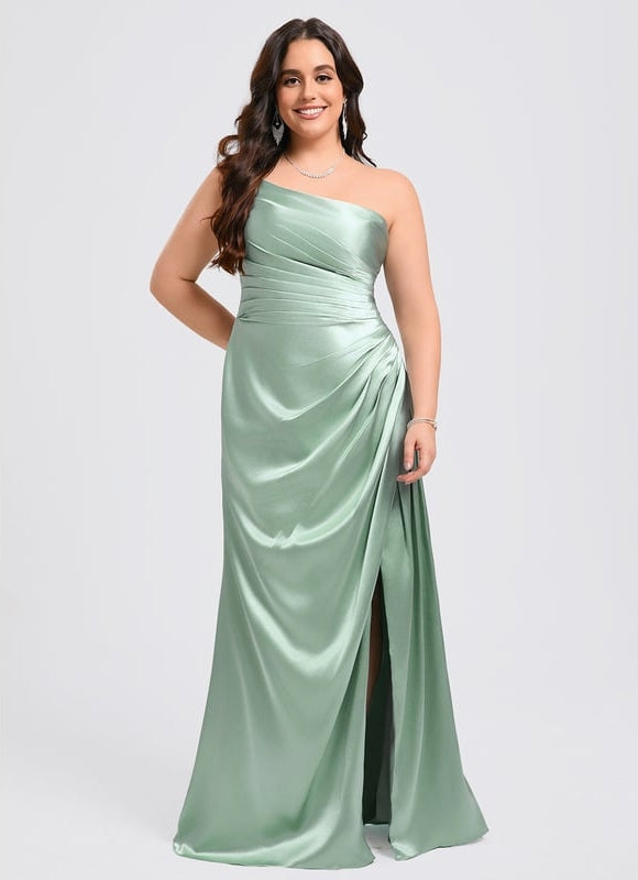 Robe Trapèze Satin Céleste - gallery 9