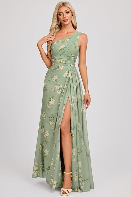 Robe Trapèze Asymétrique Beige - gallery 2