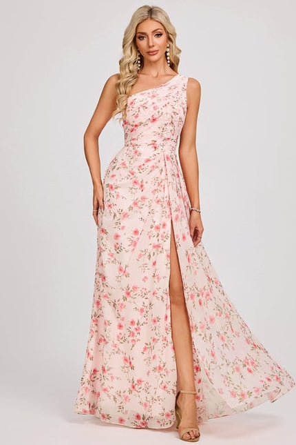 Robe Trapèze Asymétrique Beige