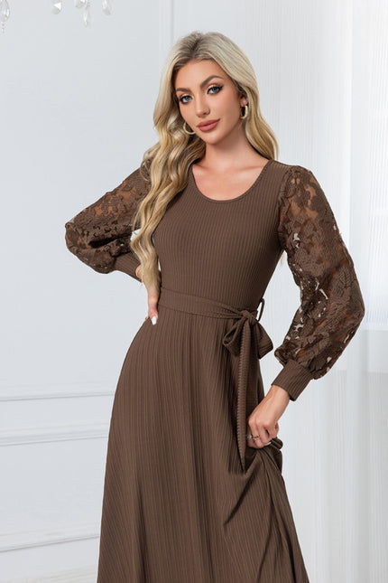 Robe Trapèze Châtaigne Élégante - gallery 4