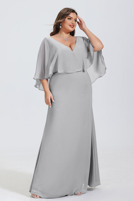 Robe Trapèze Gris Flottant - gallery 9