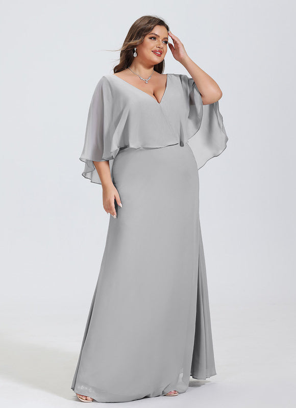 Robe Trapèze Gris Flottant - gallery 9