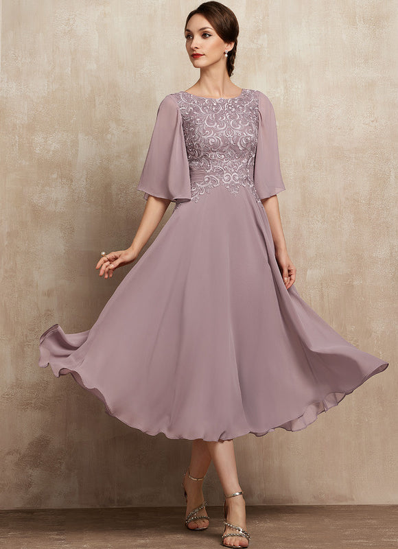 Robe Trapèze Lilas Élégant