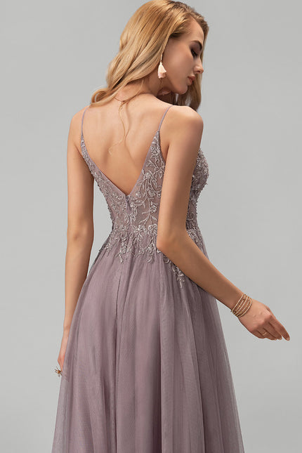 Robe Trapèze Voile Argenté - gallery 1