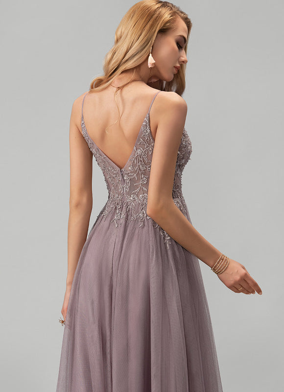 Robe Trapèze Voile Argenté - gallery 1