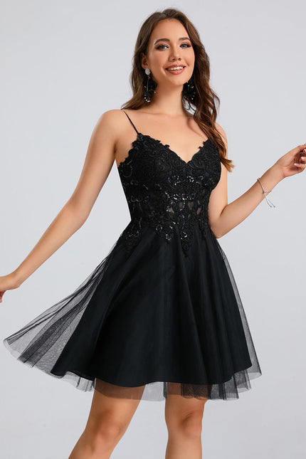 Robe Trapèze Tulle Noire - gallery 4