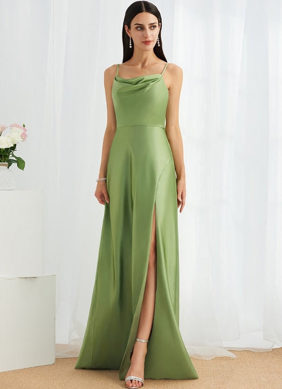 Robe Trapèze Satin Rose Élégante