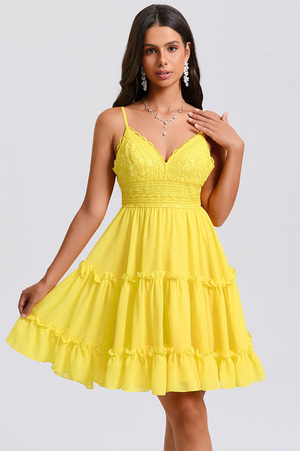Robe Trapèze Jaune Flottante - gallery 1