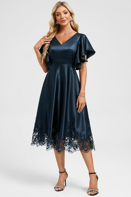 Robe Trapèze Élégante À Dentelle - gallery 5