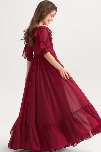 Robe Trapèze Bordeaux Flottante - gallery 1