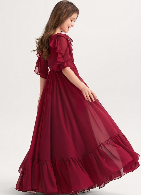 Robe Trapèze Bordeaux Flottante - gallery 1