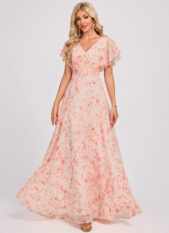 Robe Trapèze Mousseline Fendue - gallery 3