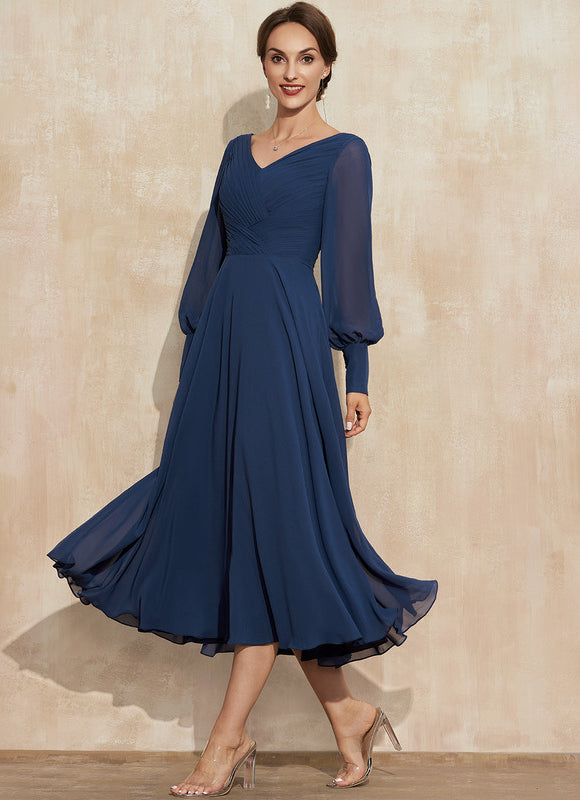 Robe Trapèze Chiffon Élégante - gallery 4