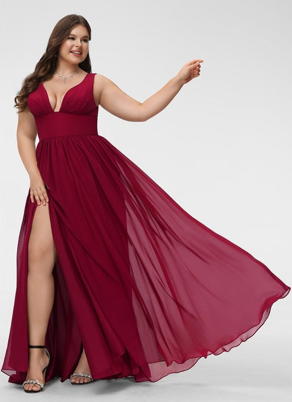 Robe Trapèze Longue Beige Élégante - gallery 8