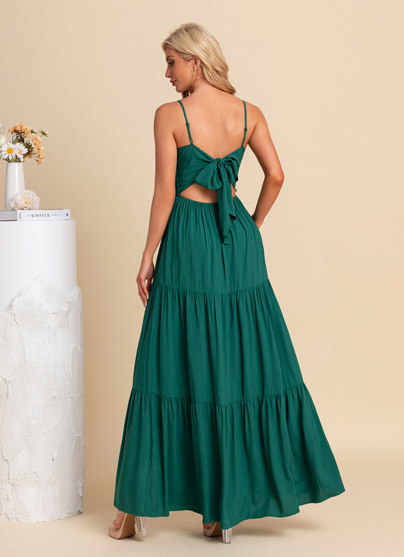 Robe Trapèze Maxi Vert Éclat - gallery 1