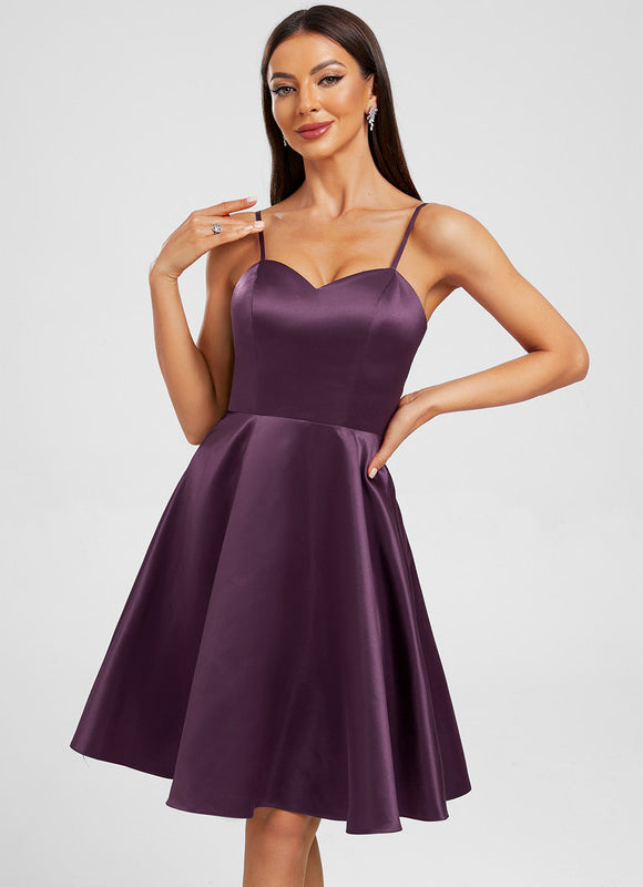 Robe Trapèze Cœur Satinée - gallery 5