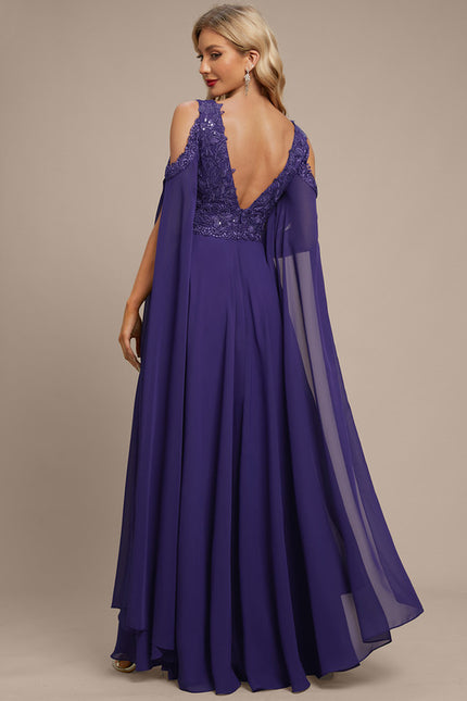 Robe Trapèze Éclat De Violettes - gallery 2