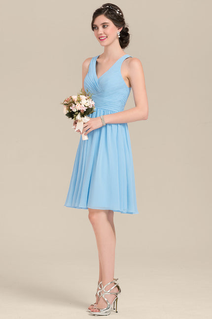 Robe Trapèze Bleu Vaporeux Chic - gallery 1