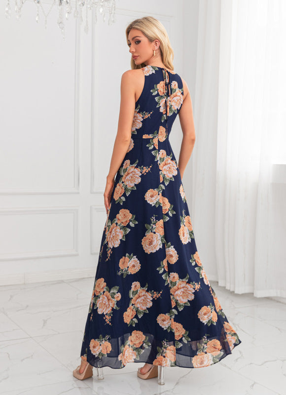 Robe Trapèze Fleur Marine Chic - gallery 2