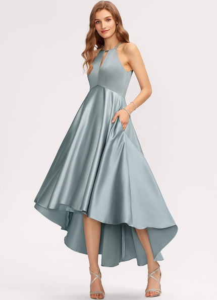 Robe Trapèze Satin Éclat Couture