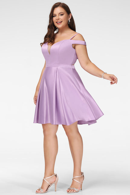 Robe Trapèze Lilas Satiné - gallery 8