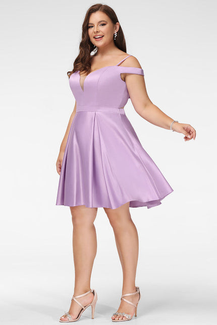 Robe Trapèze Lilas Satiné - gallery 8