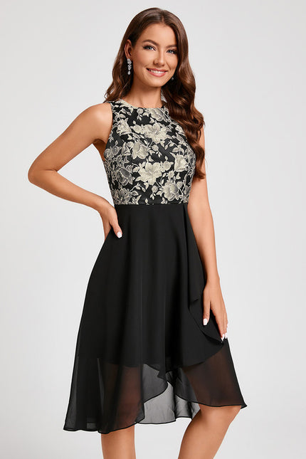 Robe Trapèze Noir Éclat - gallery 4
