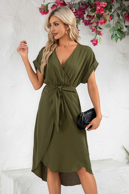 Robe Trapèze Olive Fluide - gallery 2