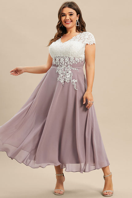Robe Trapèze Violet Éclat Satiné - gallery 7