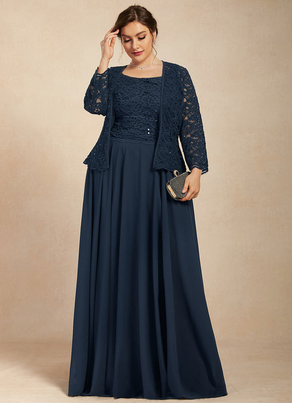Robe Trapèze Bleu Marine Dentelle Paillettes - gallery 7