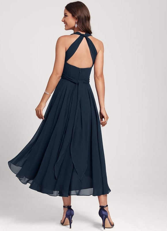 Robe Trapèze Mousseline Émeraude - gallery 3