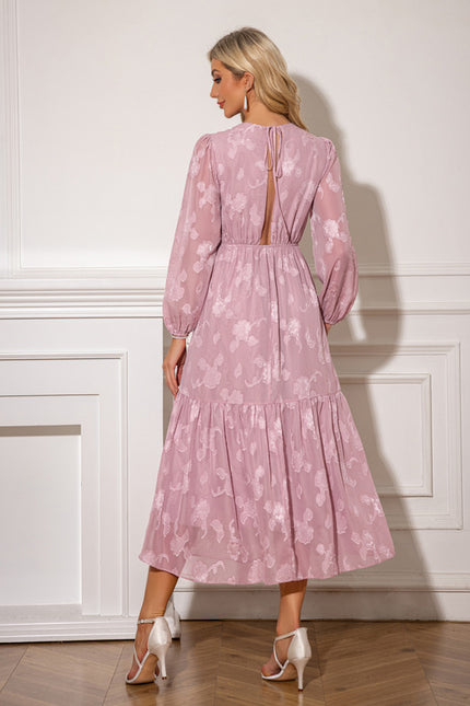 Robe Trapèze Chiffon Floral - gallery 2
