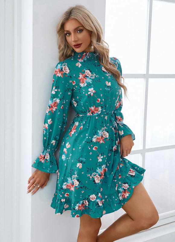Robe Trapèze Flocon Pêche - gallery 1