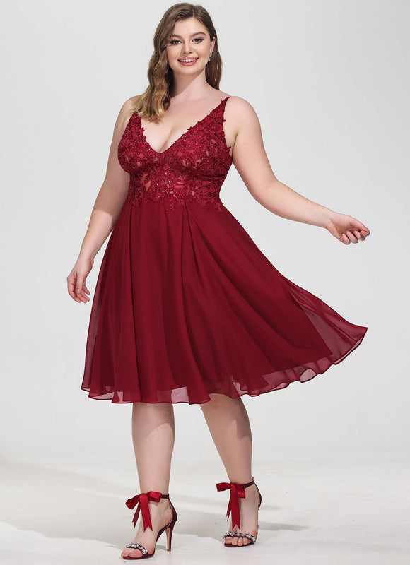 Robe Trapèze Éclat Rosé Flottant - gallery 5