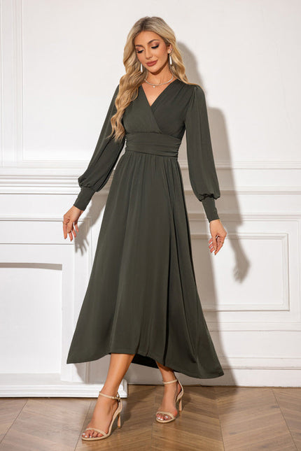 Robe Trapèze Maxi Asymétrique Sage - gallery 6