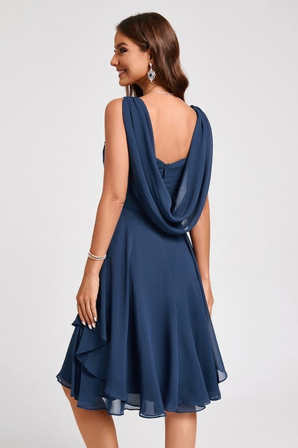 Robe Trapèze Drapé Élégant Chic - gallery 1