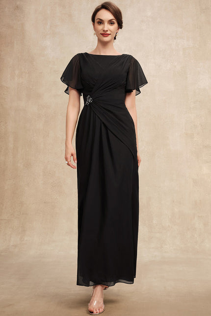 Robe Trapèze Noire Plissée Mousseline - gallery 1