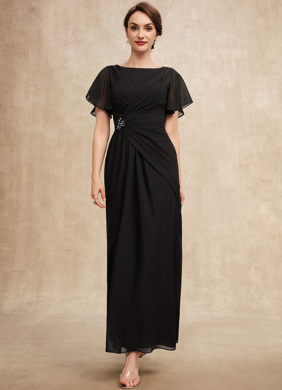 Robe Trapèze Noire Plissée Mousseline - gallery 1