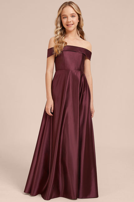 Robe Trapèze Satin Bordeaux Chic - gallery 3